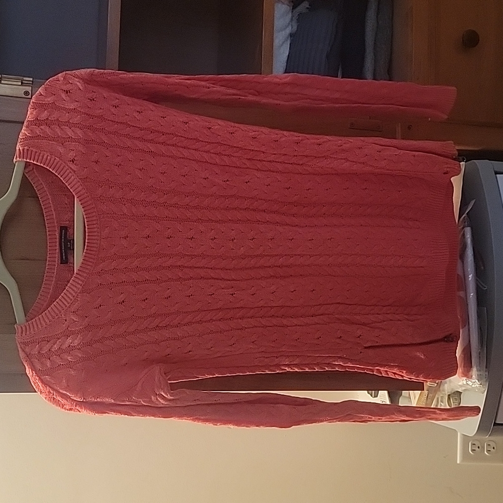 Salmon pink sweater with cute zipper accents